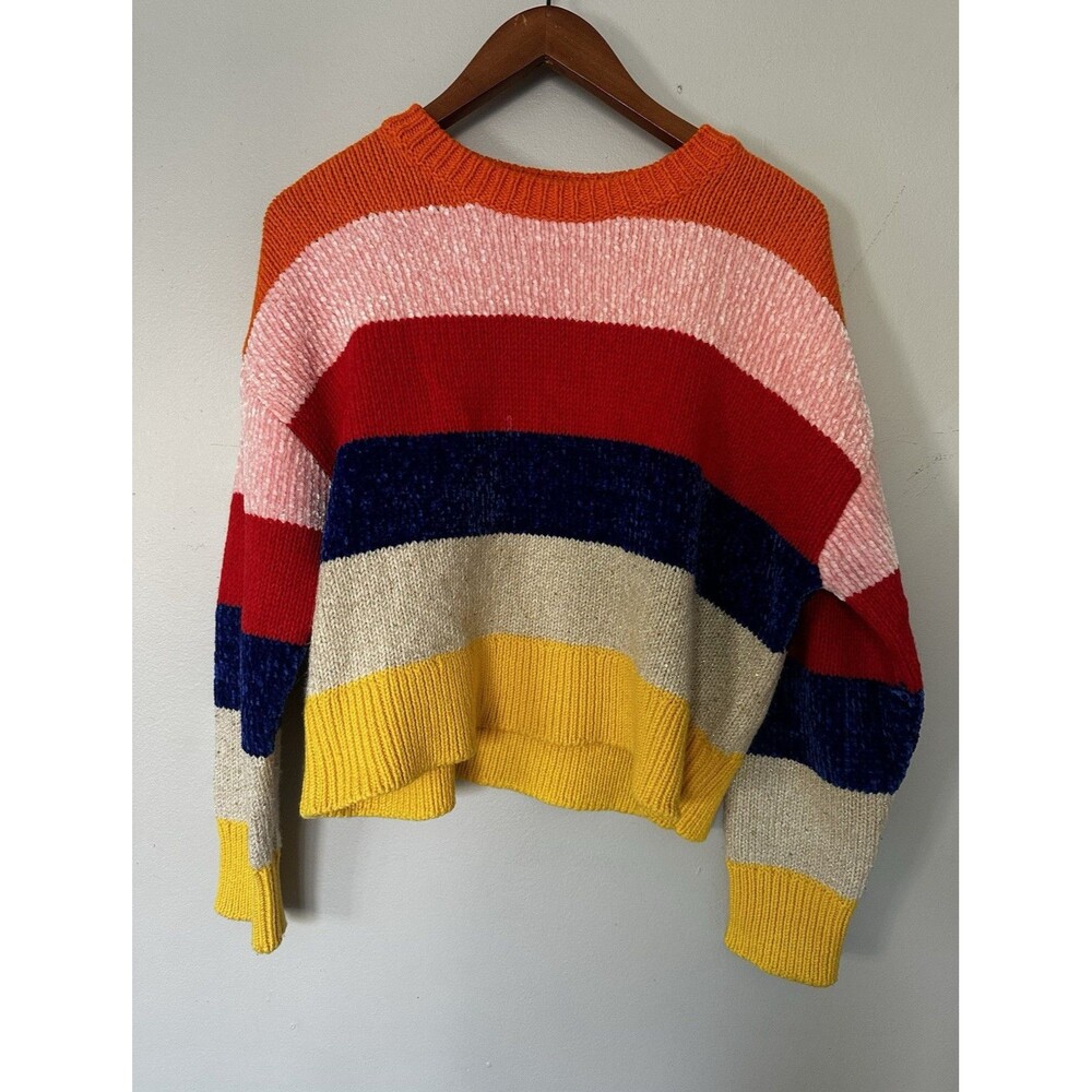 Alice + Olivia Women's Striped Knit Crew Neck Pullover Sweater M CC409572703